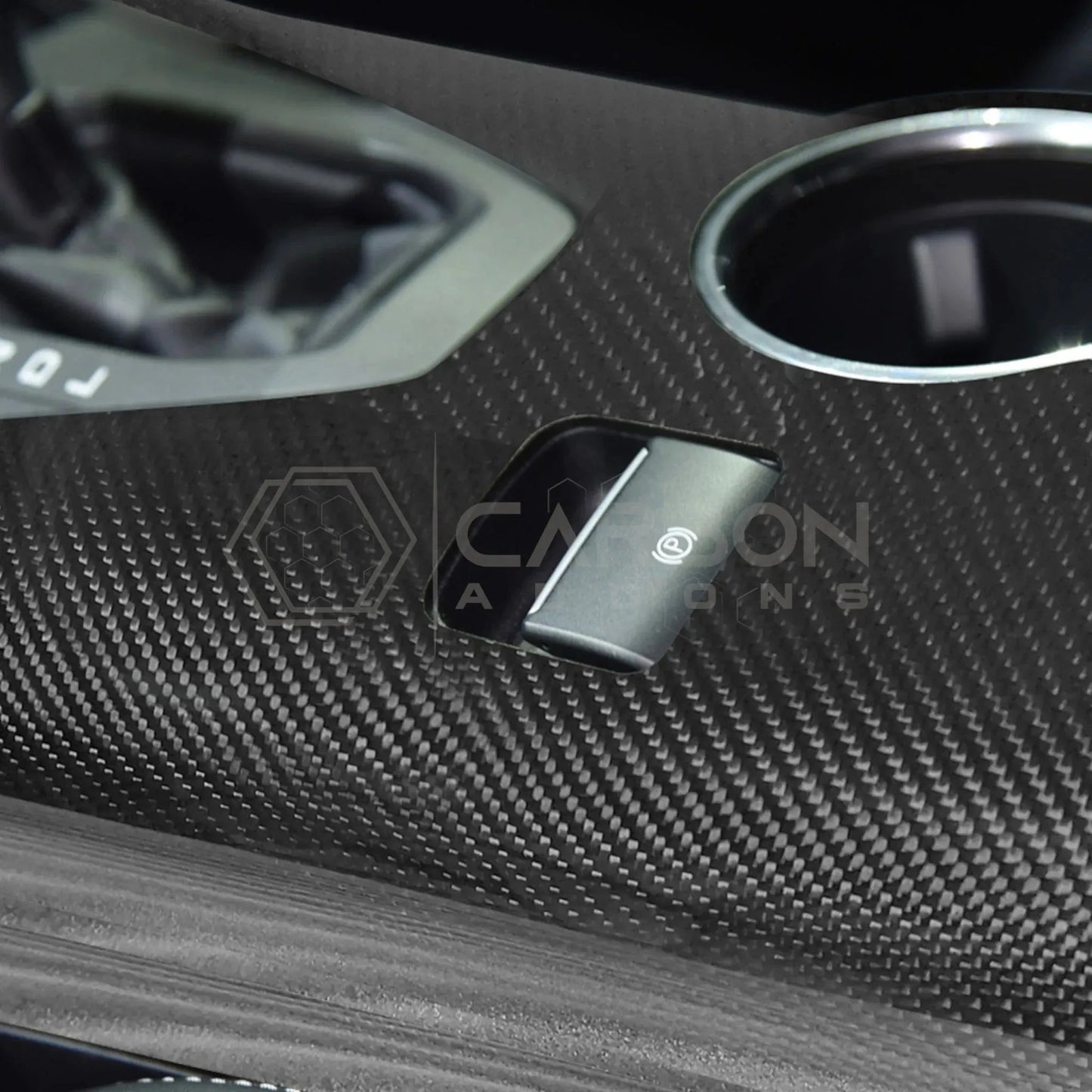 Real Carbon Fiber Center Console Trim Cover for 2024+ Ford Mustang