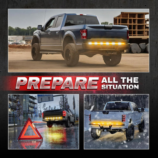 60-Inch Double Row LED Tailgate Warning Light Bar