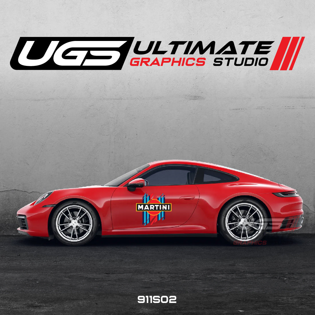 Martini Racing Door Scratched Graphics for Porsche Models