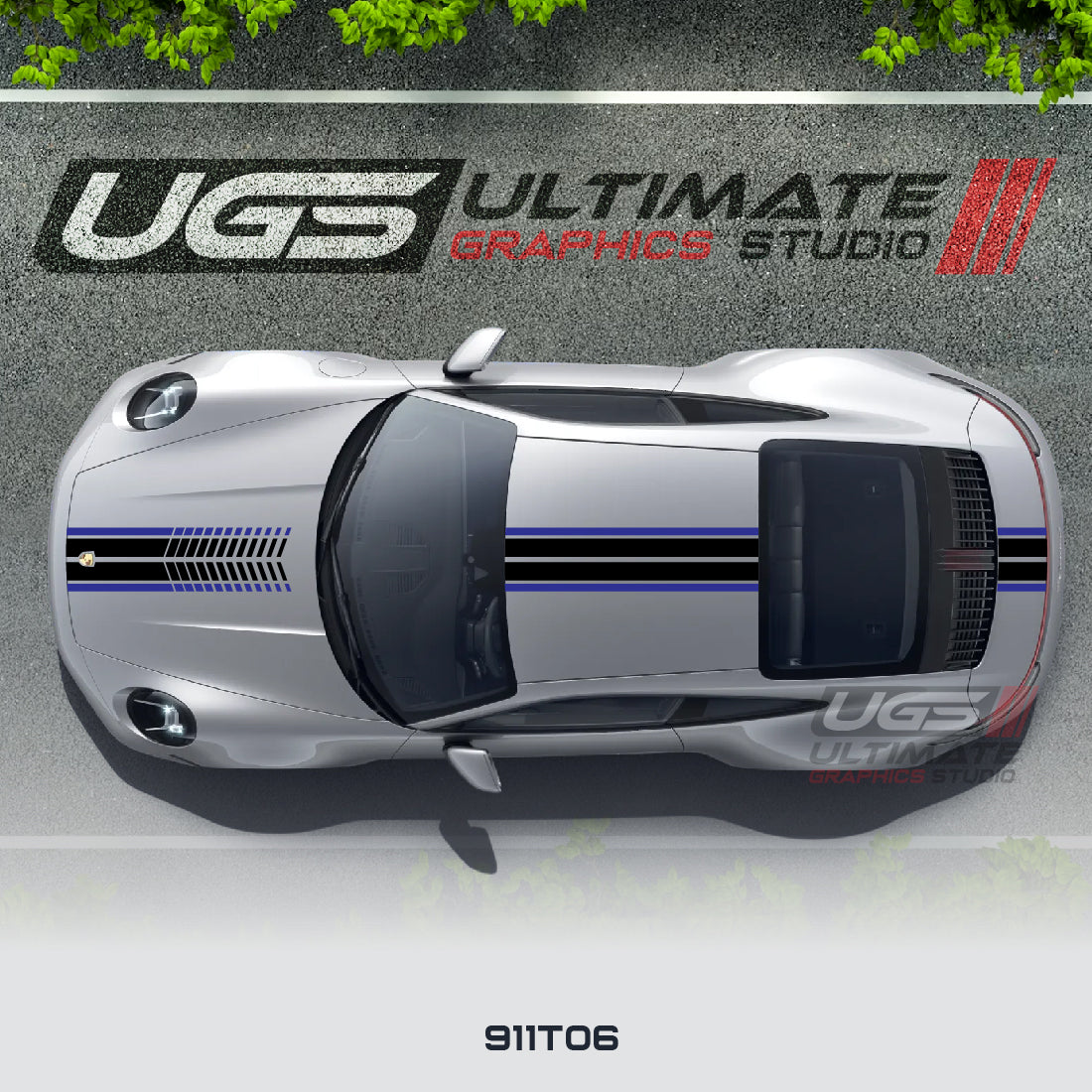 Center Racing Stripe Kit 2 Color for Porsche Models