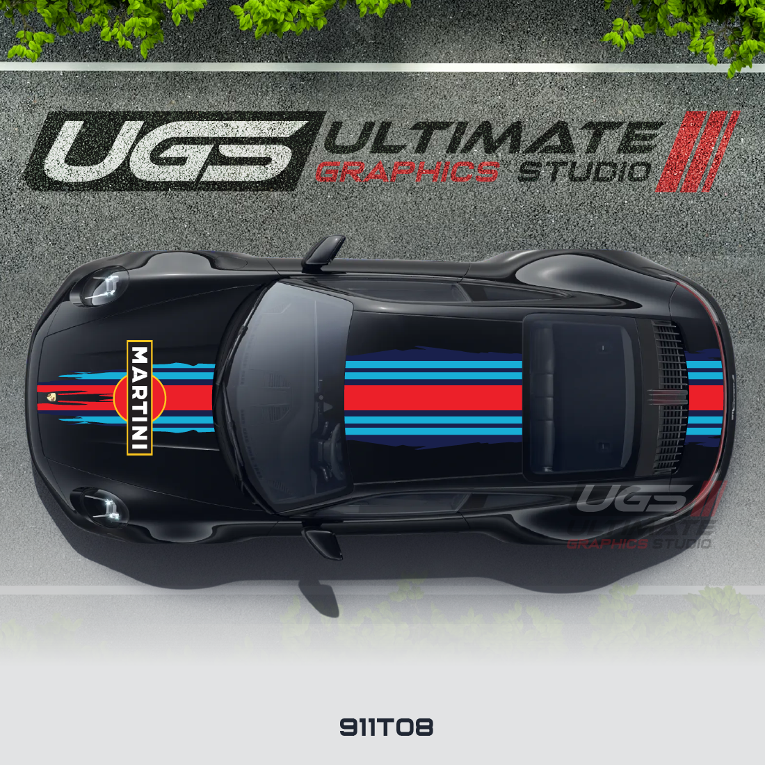 Scratched Martini Racing Stripe Kit for Porsche Models