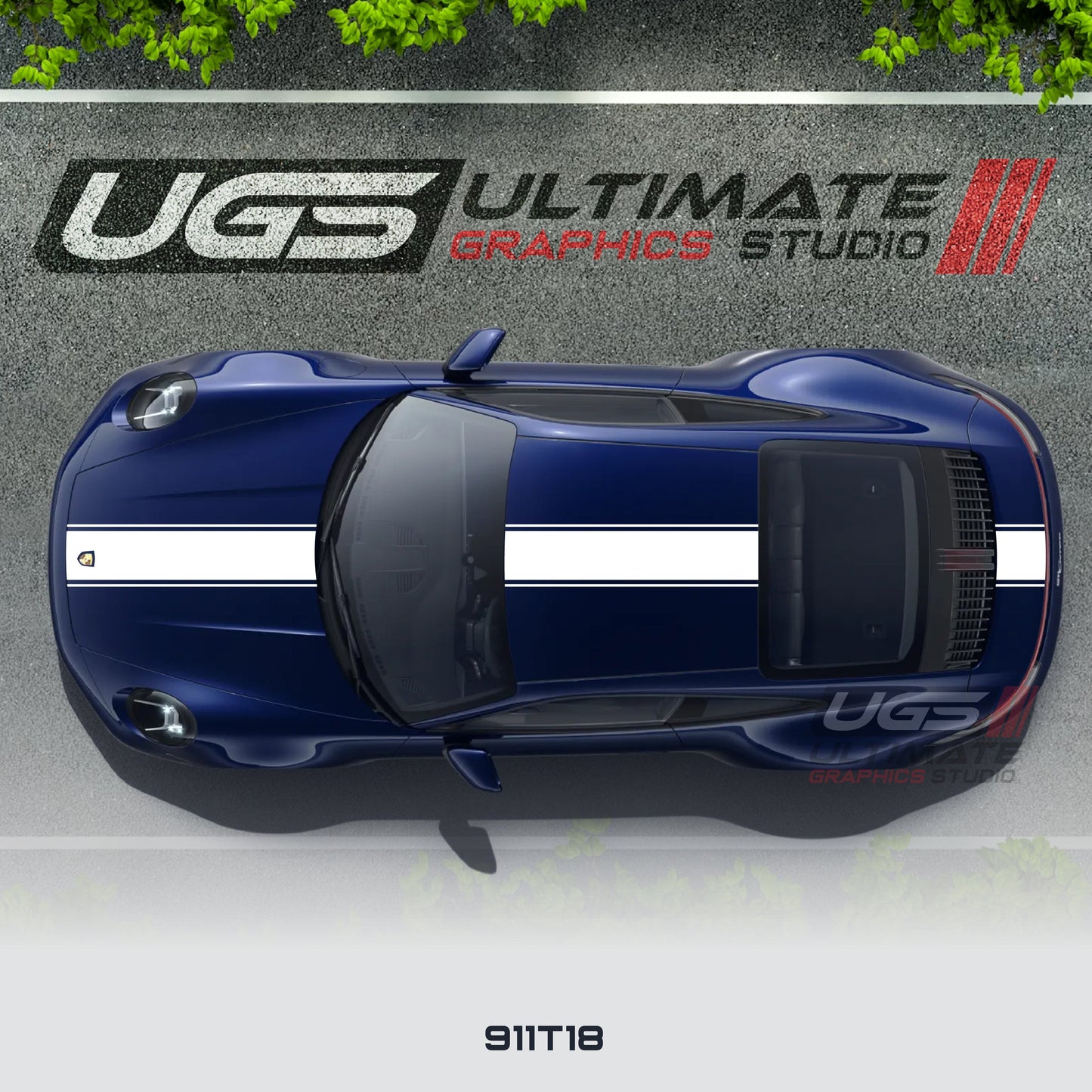Top Racing Stripe 1 Color for Porsche Models