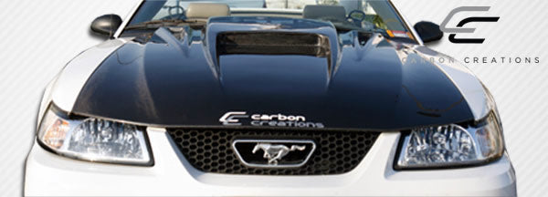 Carbon Creations Spyder 3 Hood Compatible With 1999-2004 Ford Mustang - 1 Piece - 102722