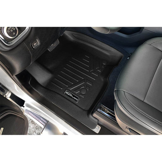 SmartCoverage™ Custom Fit Floor Liners For 2019-2024 Chevrolet Silverado 1500 Crew Cab With 1st Row Bench Seat (No OTH Coverage) and Carpeted Flooring without the 2nd Row Underseat Storage