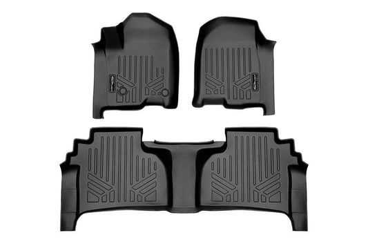 SMARTLINER Custom Fit Floor Liners For 2019-2024 Chevrolet Silverado 1500 Double Cab with Carpet Flooring and 1st Row Bucket Seats (with 2nd Row Under Seat Storage)