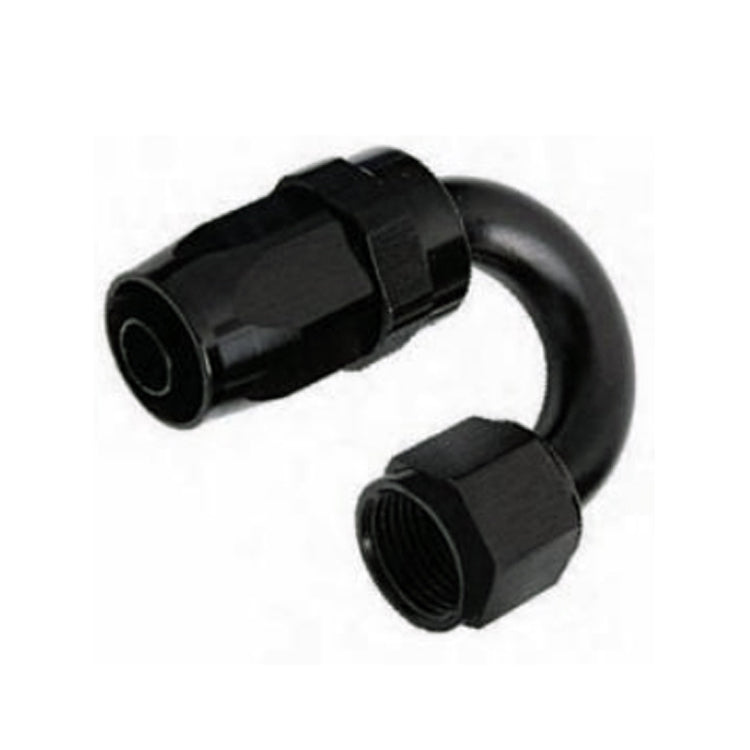 -16AN Female 180° Hose End, Swivel Style, Black Hard Anodized Aluminum