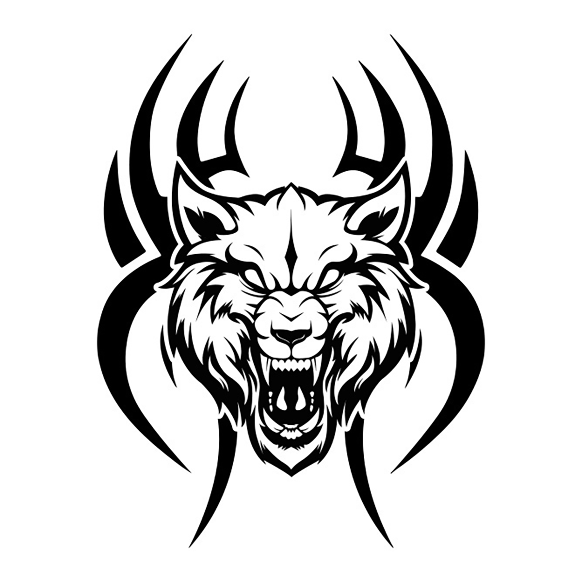 Tribal Wolf Hood Graphic