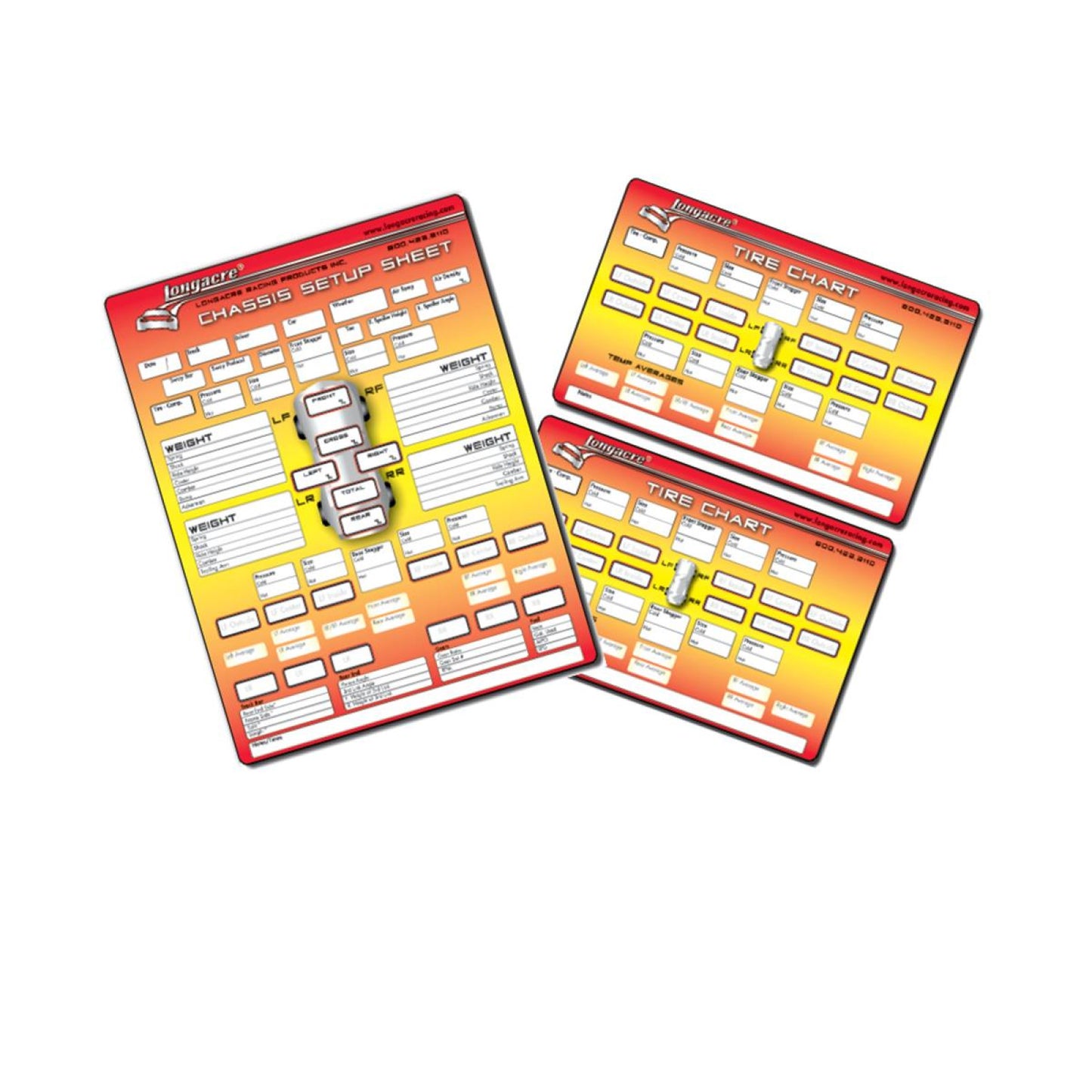 Longacre Chassis Set-up / Tire Chart 52-22528