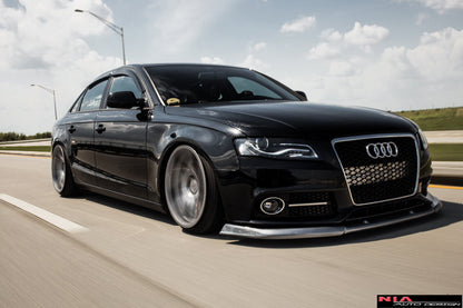 Nia Body Kits upgrades your Audi A4 an aggressive stance without altering with the factory design with the 2006-2010 A4 NIA Front Splitter. Made to fit the B8 and B8.5 (2009-2016).  Contact us at www.niaautodesign.com