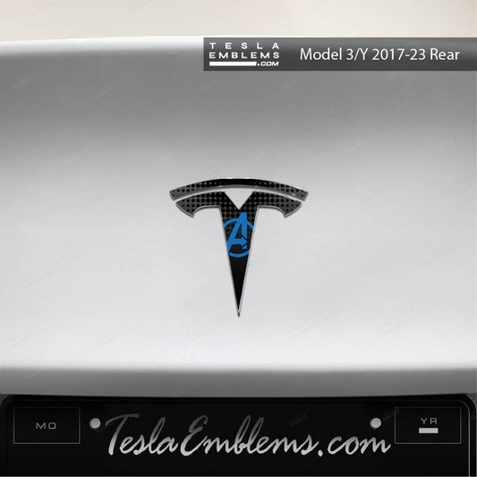 Avengers Tesla Emblem Decals (Front + Back) | Model 3