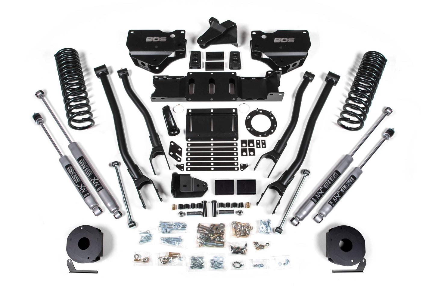 BDS SUSPENSION 4 Inch Lift Kit W/ 4-Link - Ram 2500 W/ Rear Air Ride (19-24) 4WD - Gas BDS1717H