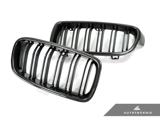 AutoTecknic Dual-Slats Carbon Front Grille Set - F30 3-Series Sedan | F31 3-Series Wagon
