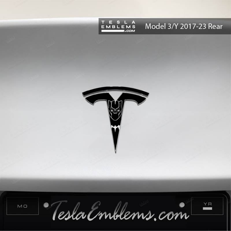 Black Panther Tesla Emblem Decals (Front + Back) | Model S