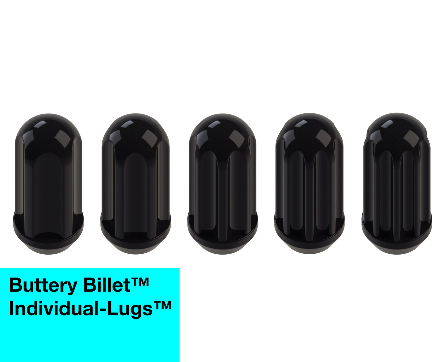 buttery billet™ Individual-Lugs™ - Closed End - For 5 Lug Wheels - Each Lug Nut Is Unique (Made to order)