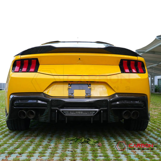 Real Carbon Fiber Rear Diffuser for 2024+ Ford Mustang GT