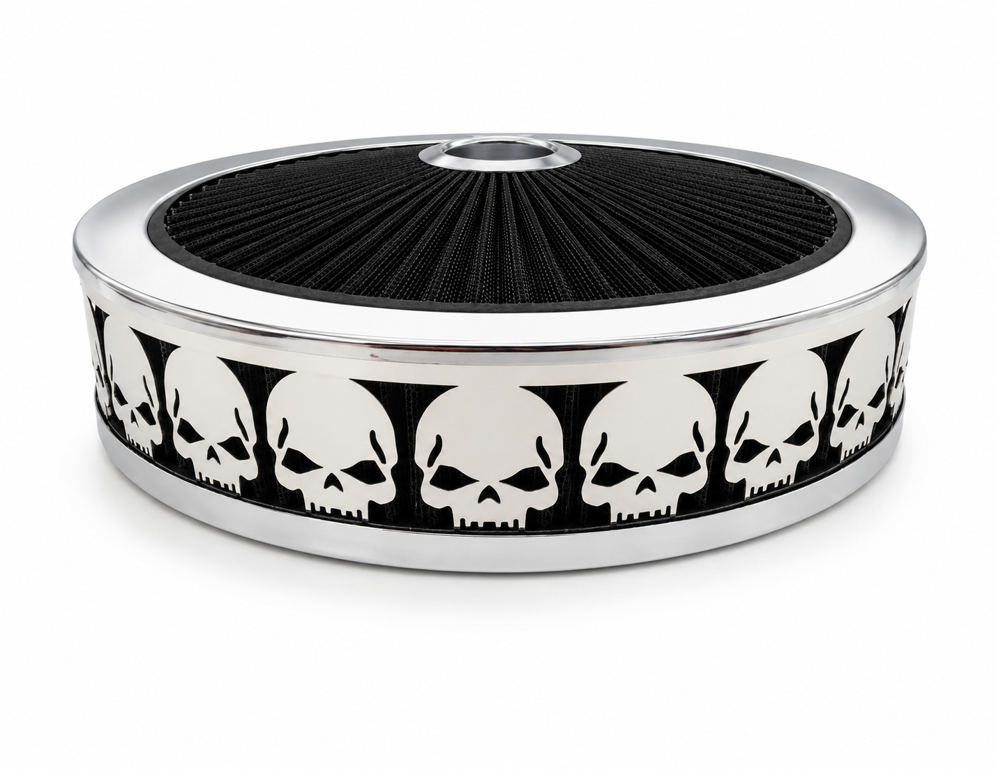 Granatelli Blingz Beauty Bandz Black & Chrome Air Filter Assembly – Skullz Graphic – 750027