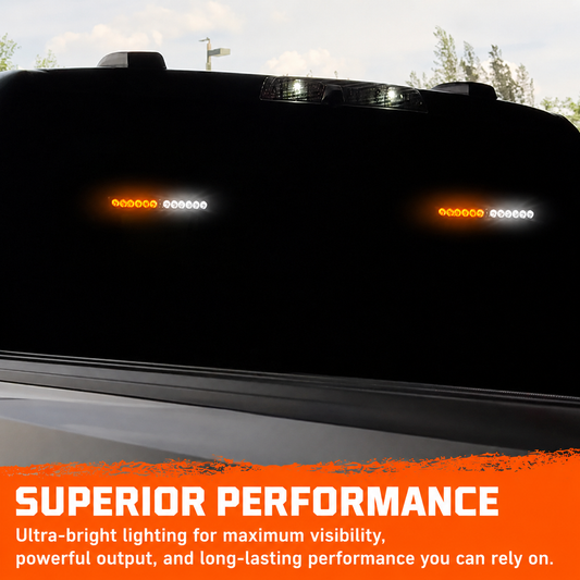 Interior Rear Window 2-PC LED Strobe/Flashing Light Bars - Suction Cup Installation A/C Adapter Plug & Play with 20 Lighting Function - Multiple Colors