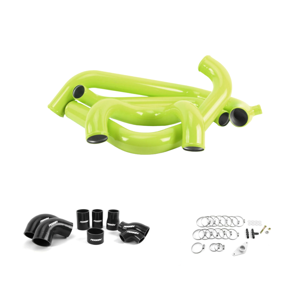 Perrin Performance Front Mount Intercooler Piping Kit Red/Black/Neon Yellow Subaru STI 2015+ | PSP-ITR-438