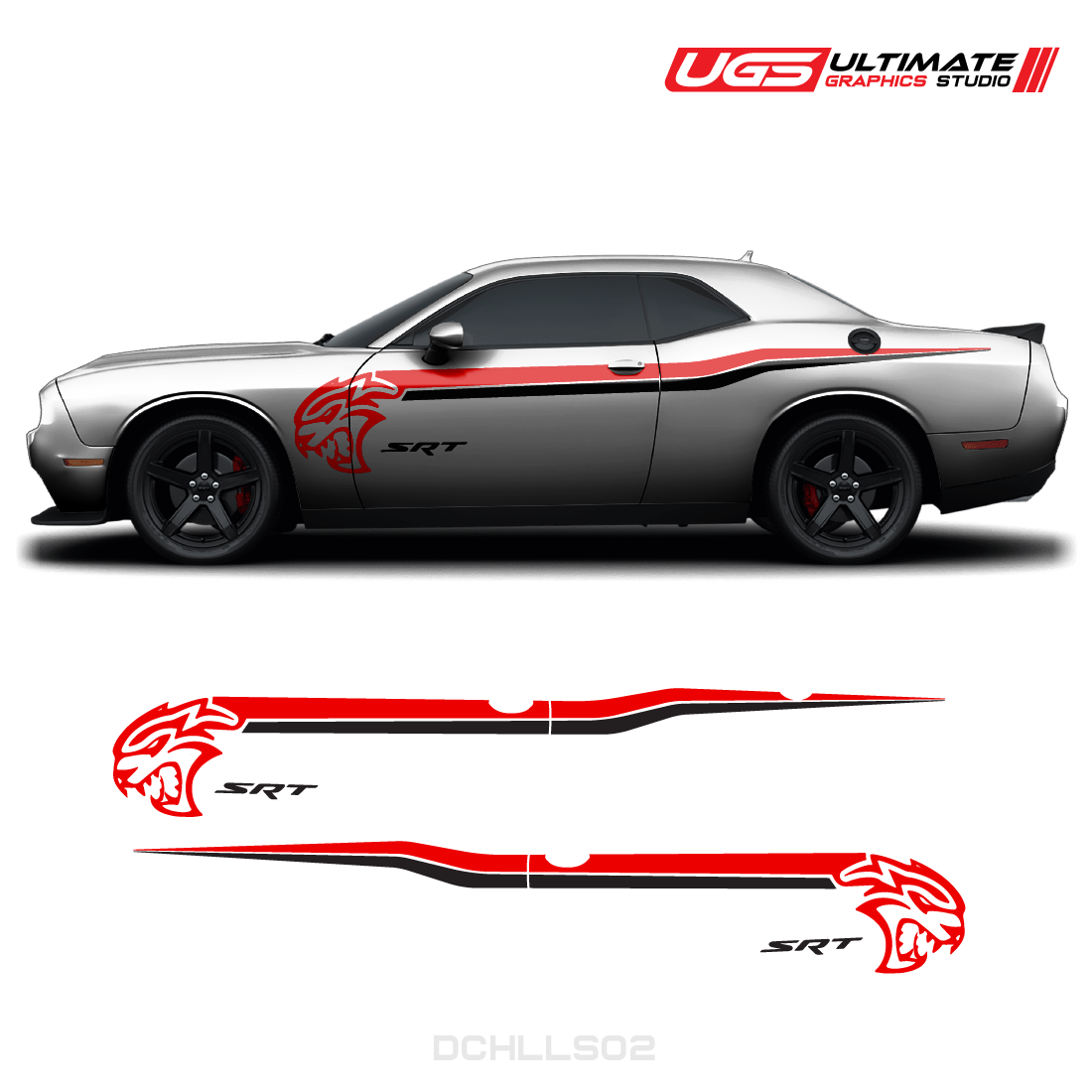 Dodge Challenger Hellcat SRT Side Graphics 2 Colors