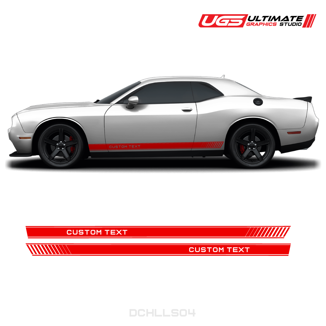Dodge Challenger Side Skirt Graphics Custom Text