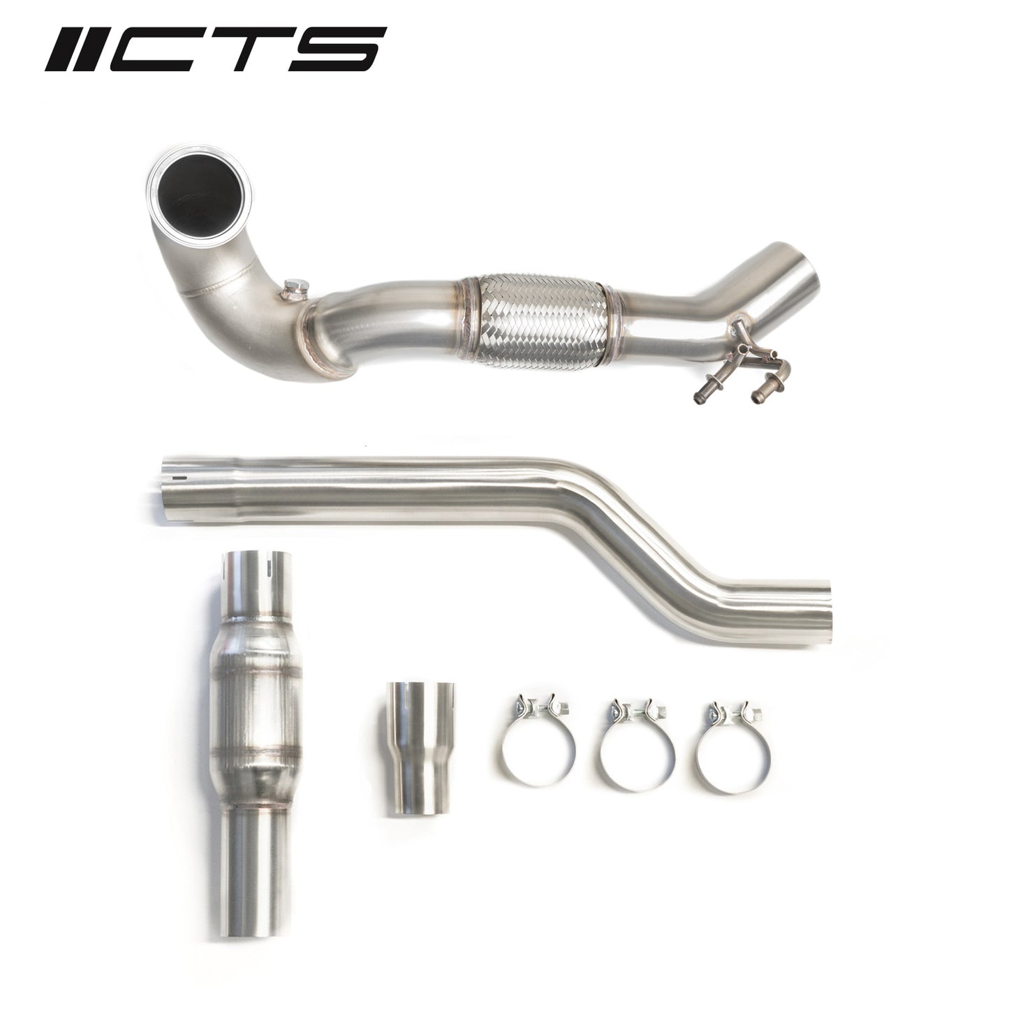 CTS Turbo MQB VW Tiguan and Audi Q3 AWD 1.8T/2.0T High-Flow Cat CTS-EXH-DP-0015-T-CAT