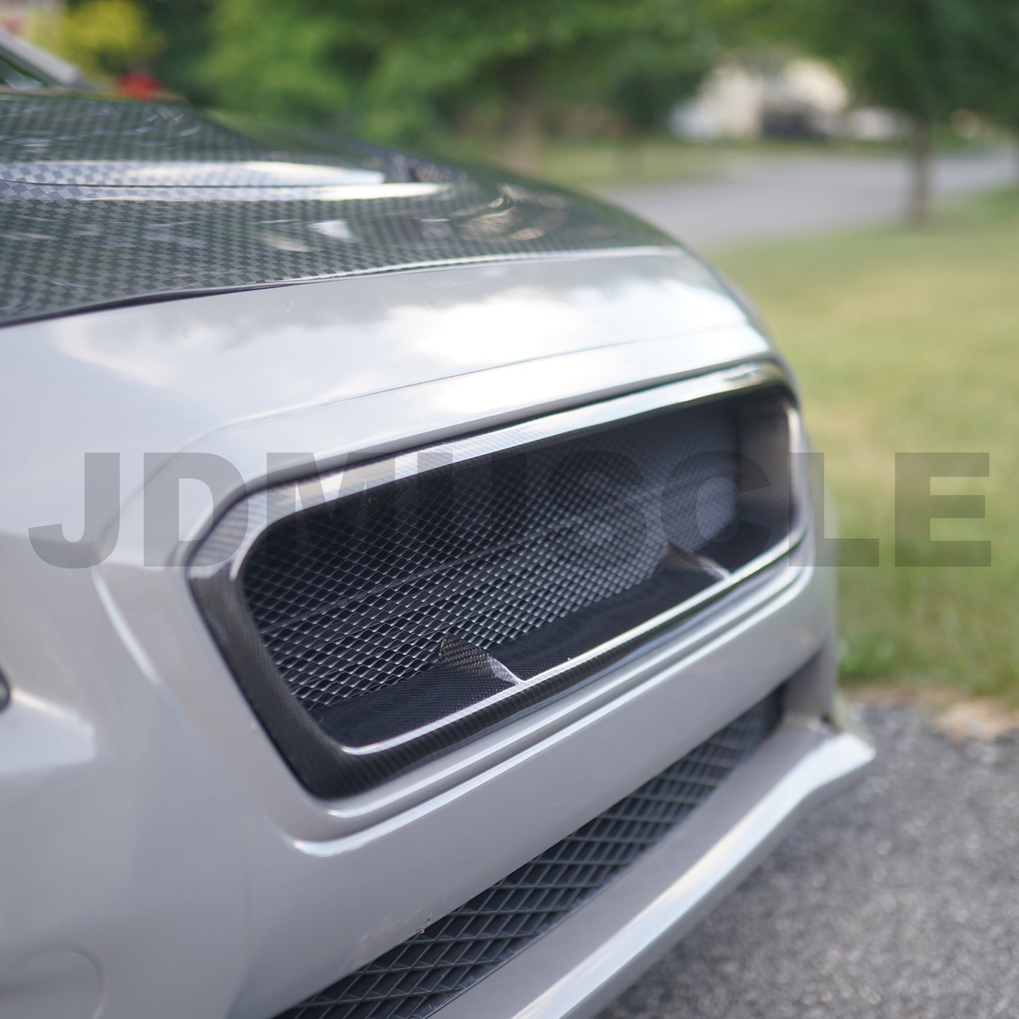 JDMuscle Tanso Carbon Fiber / Gloss Black Grille V4 - 15-17 WRX/STI