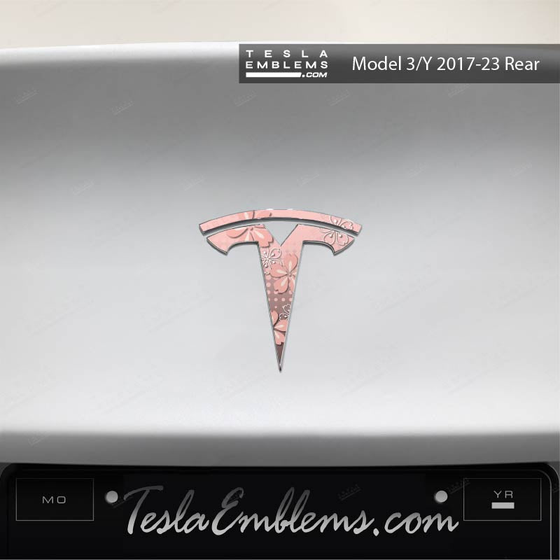 Demon Slayer Nezuko Tesla Emblem Decals (Front + Back) | Model Y