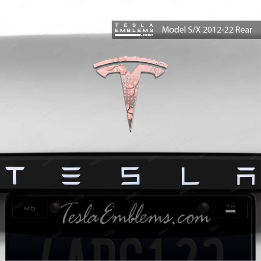 Demon Slayer Nezuko Tesla Emblem Decals (Front + Back) | Model X
