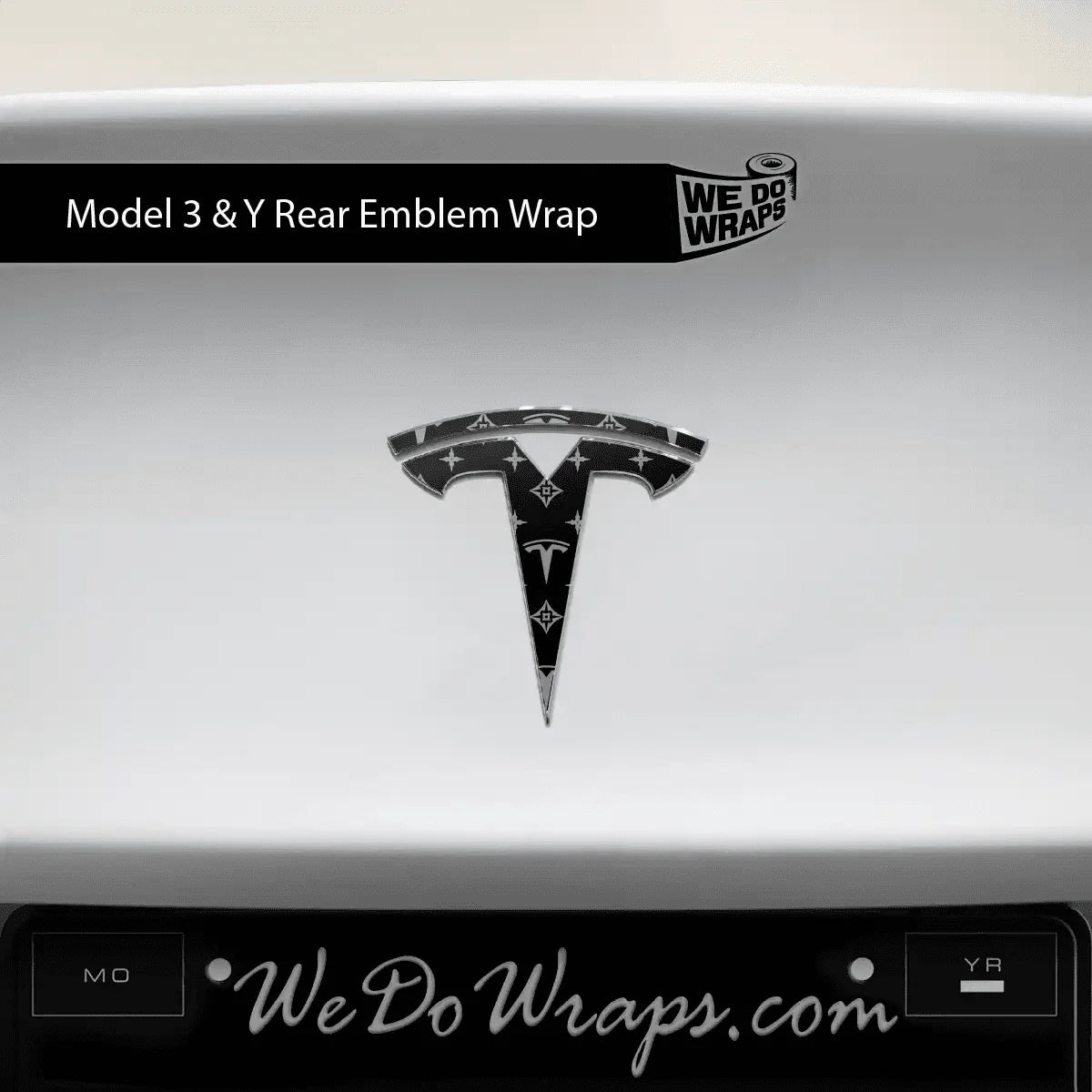 Designer Tesla Edition Pattern Tesla Emblem Decals (Front + Back) | Model 3