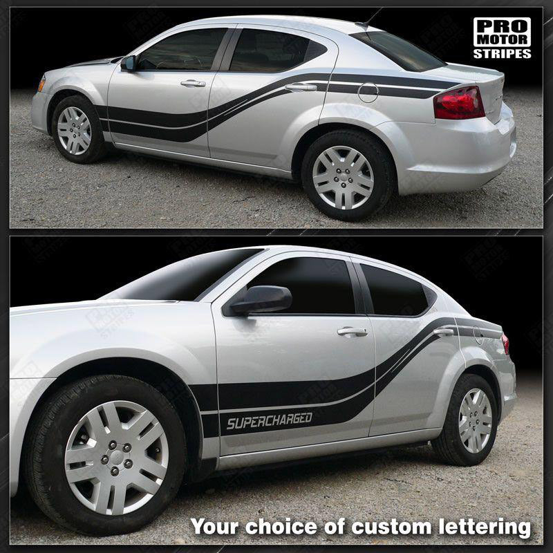 Dodge Avenger 2008-2014 Rocker to Rear Quarter Side Stripes