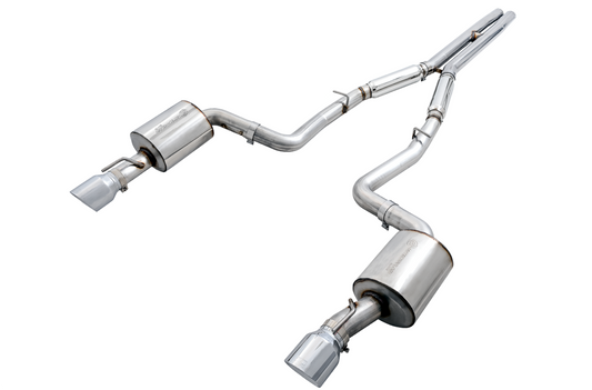AWE Tuning Touring Edition Exhaust for 15 Charger 6.4 / 6.2 SC - Non-Resonated - Chrome Silver Tips 3020-32056