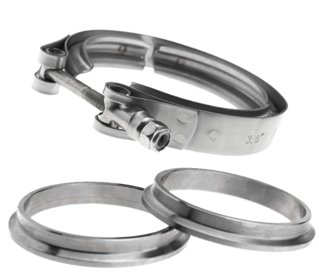 Granatelli 3.0" Mild Steel V-Band Flat Flange Kit - 308530-M