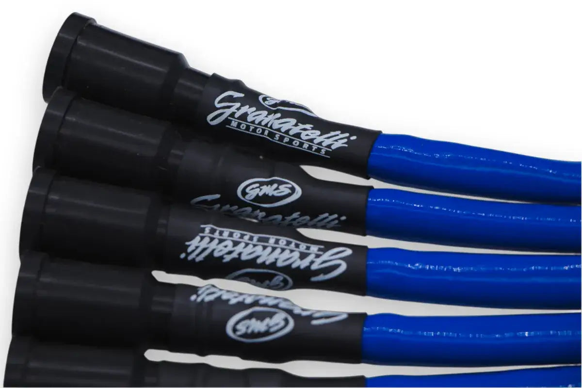 Granatelli 23" 2010–2014 Ford Raptor 6.2L 0-Ohm Blue High-Temp Spark Plug Wires w/ Black Kevlar Boots – 28-2116HTBLB
