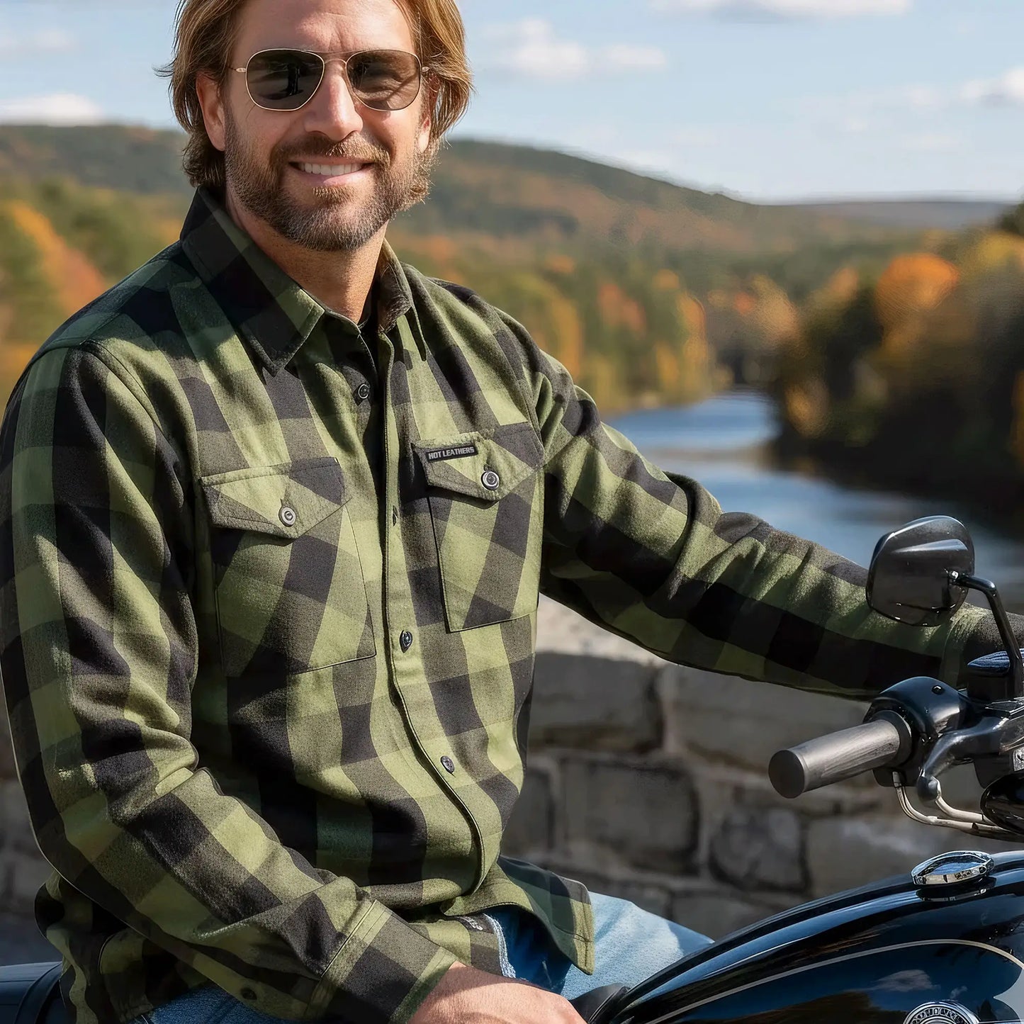 Hot Leathers Men's 'Dust Highway' Multi/Color Cotton Flannel Shirt - Button Front - Riding/Casual/ Work Wear - FLM2027