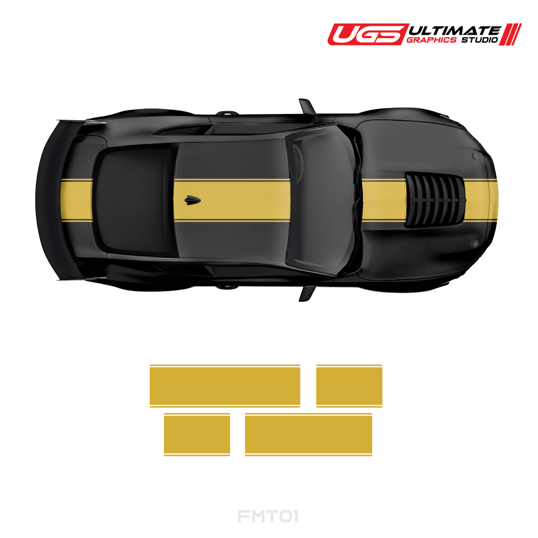 Ford Mustang Top 1 Color Racing Stripes