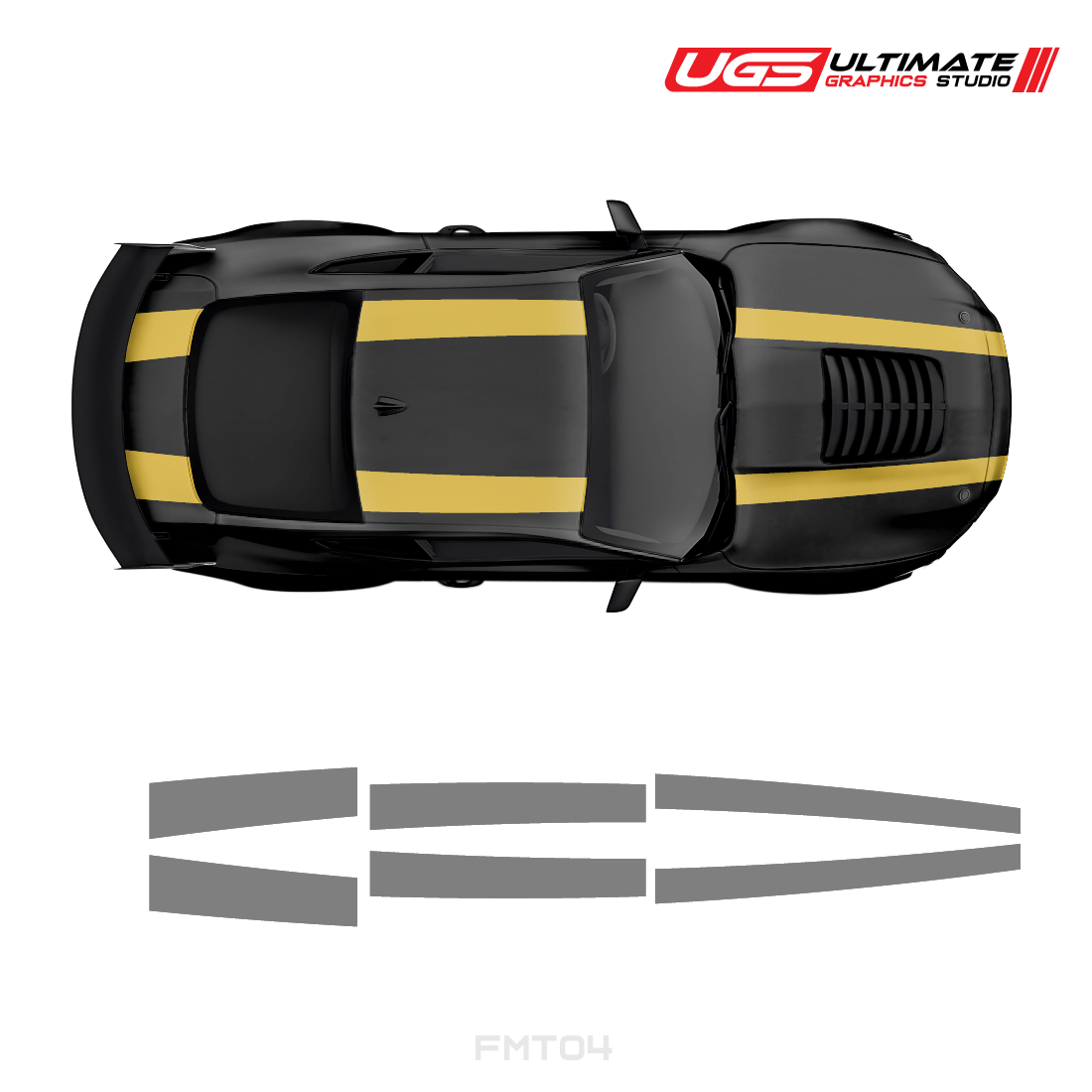 Ford Mustang Top 2 Stripes 2 Color
