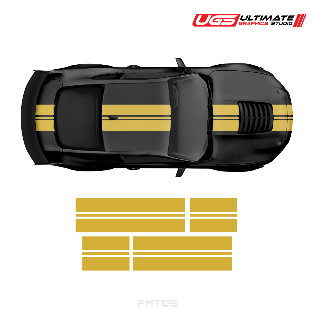 Ford Mustang Double Single Color Stripes