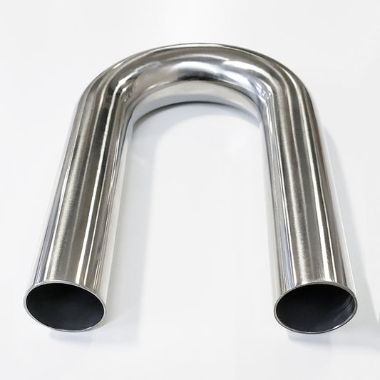 2.250" 16ga 180° Mandrel Bend - (3.375" CLR / 6.000" Legs) - Polished OD - 304 Stainless
