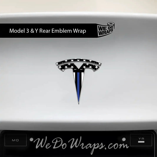 First Responders Law Enforcement Tesla Emblem Decals (Front + Back) | Model 3