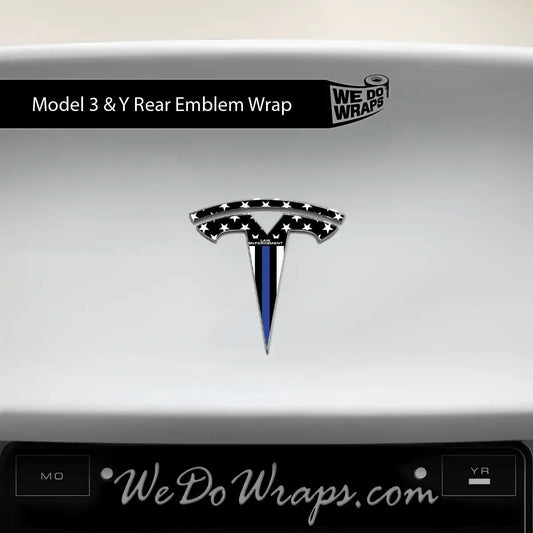 First Responders Law Enforcement Tesla Emblem Decals (Front + Back) | Model Y