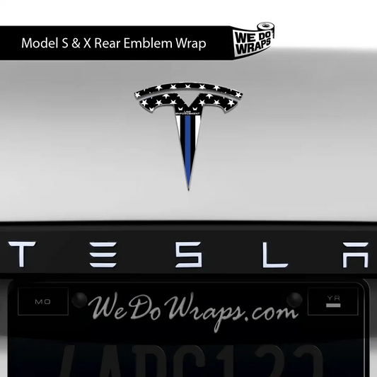 First Responders Law Enforcement Tesla Emblem Decals (Front + Back) | Model X