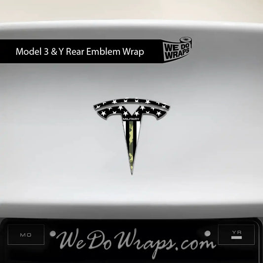 First Responders Armed Forces Tesla Emblem Decals (Front + Back) | Model Y