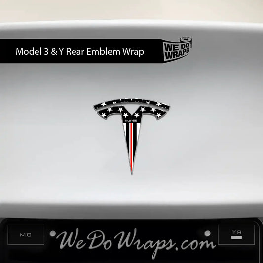 First Responders Nurse Tesla Emblem Decals (Front + Back) | Model Y