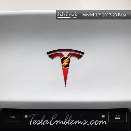 Flash Tesla Emblem Decals (Front + Back) | Model Y