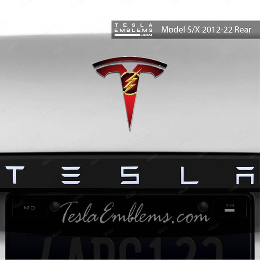 Flash Tesla Emblem Decals (Front + Back) | Model X