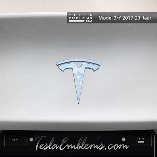 Frozen Elsa Tesla Emblem Decals (Front + Back) | Model Y