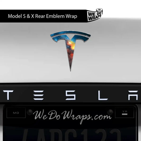 Galaxy Tesla Emblem Decals (Front + Back) | Model X