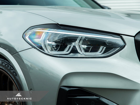 AutoTecknic Carbon Fiber Headlight Trim Set - BMW G01 X3 / G02 X4
