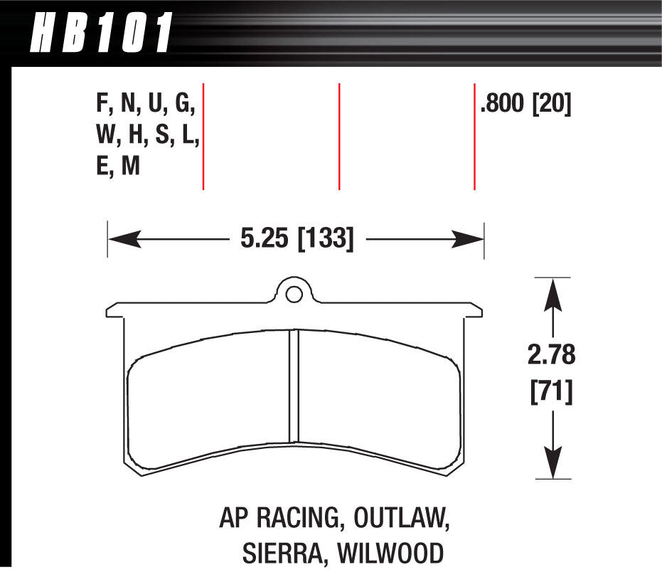 Dirt Track Racing Brake Pads HB521W.800 DTC-30 Motorsport Brake