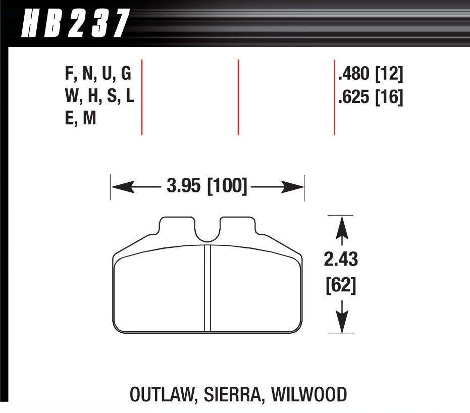 HB237W.625 HAWK BRAKE